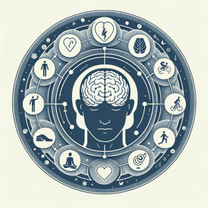 schéma qui montre l´équilibre mental sain grâce au sport